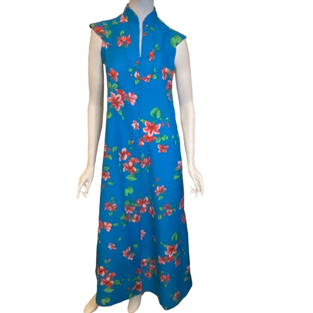 Vintage 70s Hilo Hattie Hawaiian Maxi Dress Size 6